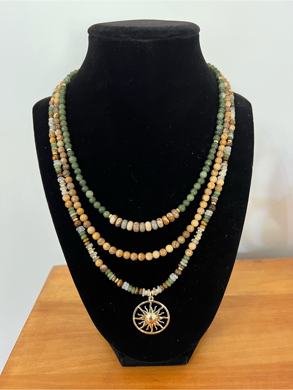 Multi-Strand Natural Gemstone Necklace - Golden Harvest Collection